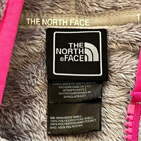 THE NORTH FACE OSO HOODIE GIRLS size large 14/16 grey with bright pink accents - Picture 12 of 15